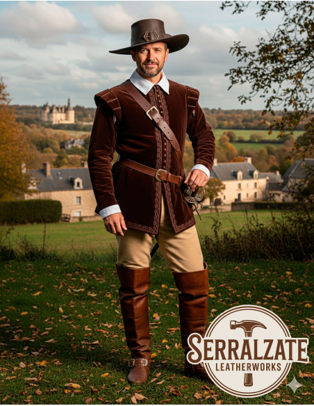 Medieval leather hat model Hidalgo,...