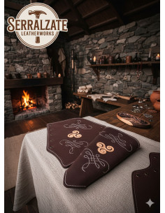 Dark Brown Leather Archery Bracelets, Nyara Model 2
