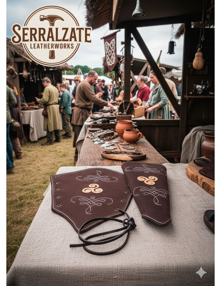 Dark Brown Leather Archery Bracelets,...