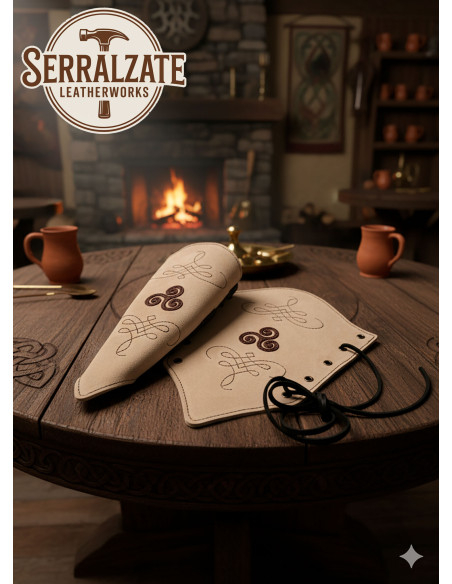 Light brown suede leather archer...