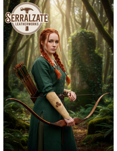 Light brown suede leather archer...