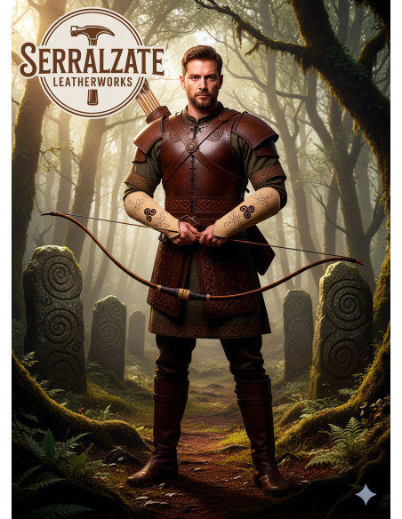 Light brown suede leather archer...