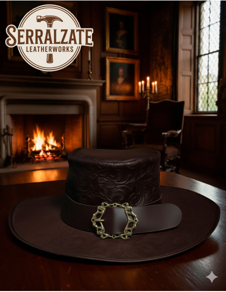 Medieval leather hat Deluxe model...