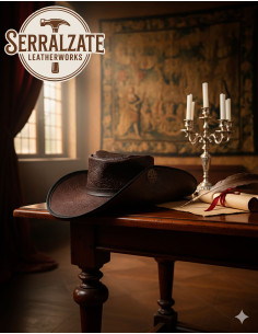 Medieval leather hat Deluxe model Flanders, brown color 2