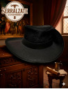 Medieval leather hat Deluxe model Flanders, black color