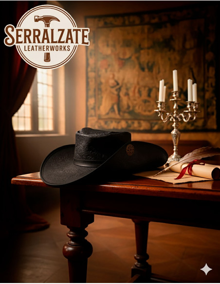 Medieval leather hat Deluxe model...