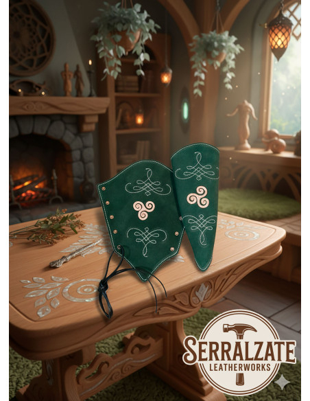 Green leather goalkeeper bracelets...