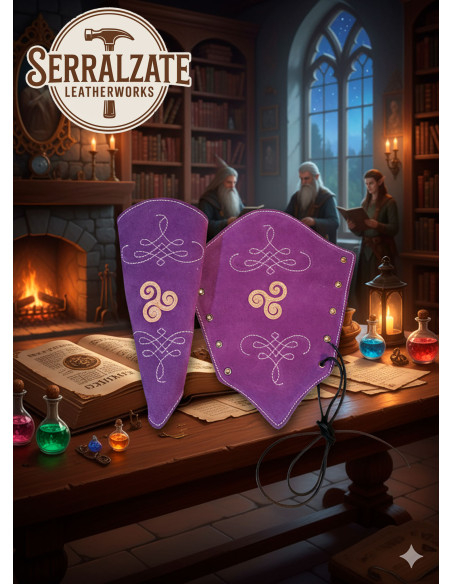 Violet suede leather archer...