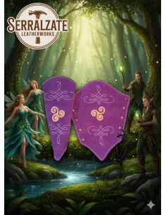 Violet suede leather archer bracelets, Nyara model