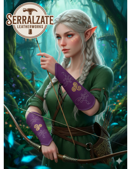 Violet suede leather archer...