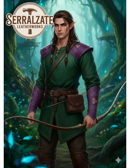 Violet suede leather archer...