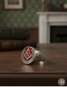 Red Enameled Masonic Ring