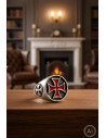 Enameled Templar Cross Ring