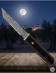 Adventure Knife Albainox Damascus Steel Tanto Blade...