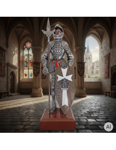 Medieval Armor Miniature with spear and shield, 50 cms.