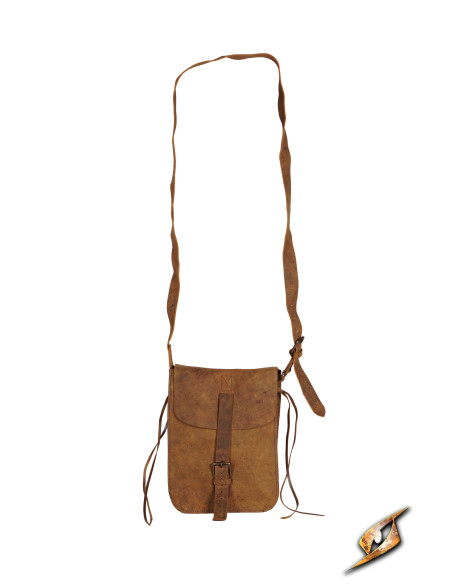 Medieval travel bag in leather, light...