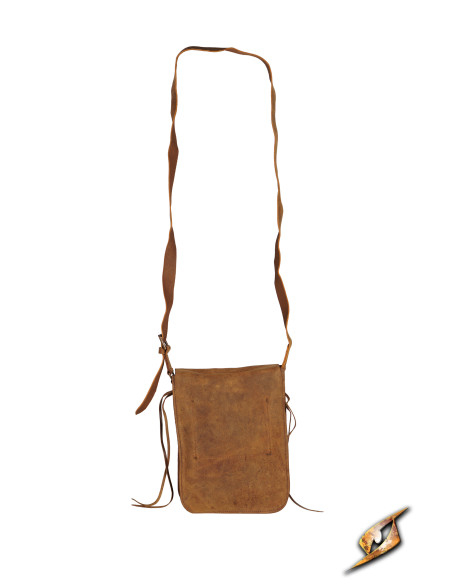 Medieval travel bag in leather, light...