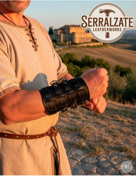 Viking Bracelets Gunnar in Black Leather