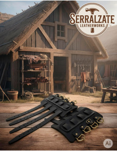 Viking Bracelets Gunnar in Black Leather 2