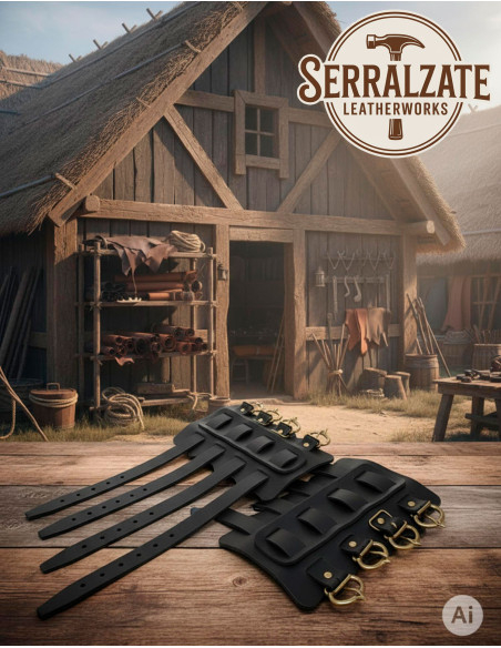 Viking Bracelets Gunnar in Black Leather