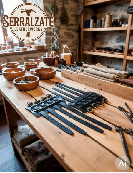 Viking Bracelets Gunnar in Black Leather