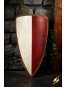 Two-tone medieval shield for LARP, Heater model, white-red