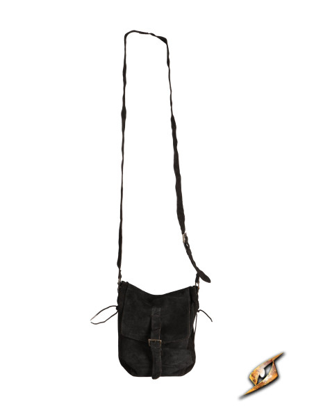 Medieval suede crossbody bag, black...