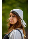 Medieval fabric scarf model Estrid, white color