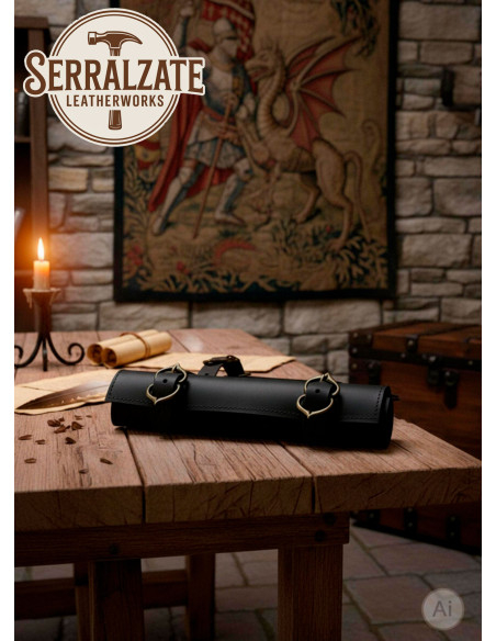 Adjustable sword holder for belt, black