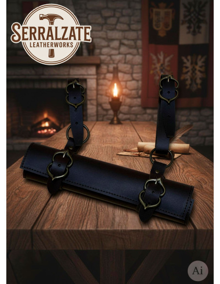 Adjustable sword holder for belt, black