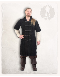 Medieval gambeson in suede, Leopold model, black color 2