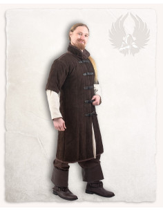 Medieval gambeson in suede model Leopold, brown color 2
