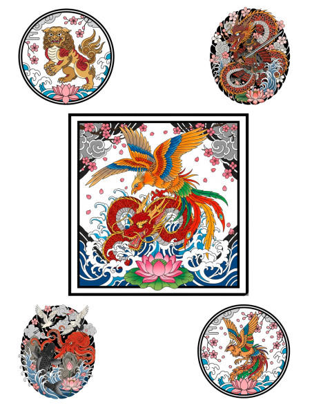 Temporary tattoo with traditional...