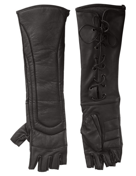 Medieval fingerless gloves in leather...