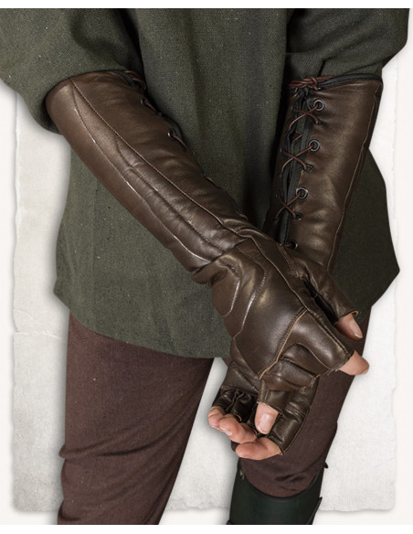 Fingerless medieval gloves in leather...