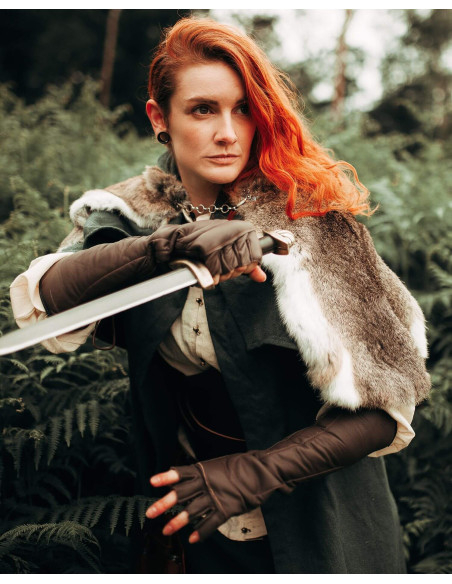 Fingerless medieval gloves in leather...