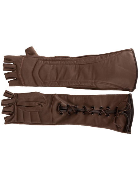 Fingerless medieval gloves in leather...
