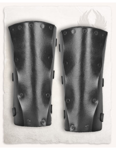 Medieval leather bracelets model Rasmus, black color