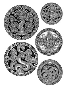 Temporary Mesoamerican Themed Tattoo (Aztec and Maya)