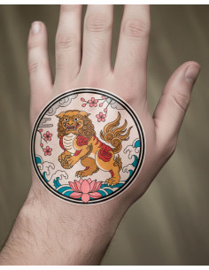 Temporary tattoo with traditional Japanese Irezumi theme 2