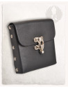 Medieval leather bag model Gero, black color