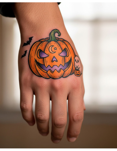 Temporary Halloween-themed tattoo in...