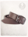Fine medieval belt in leather model Doran, brown color