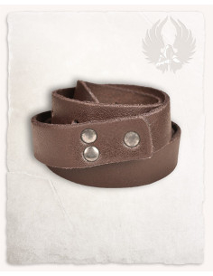 Fine medieval belt in leather model Doran, brown color 2