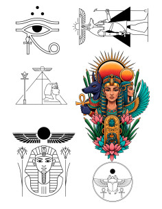 Temporary Tattoo with Ancient Egypt Theme