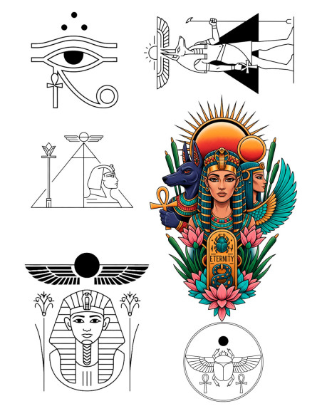 Temporary Tattoo with Ancient Egypt...