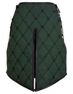 Medieval gambeson skirt, cotton model Kovira, green color