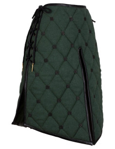 Medieval gambeson skirt, cotton model Kovira, green color 2