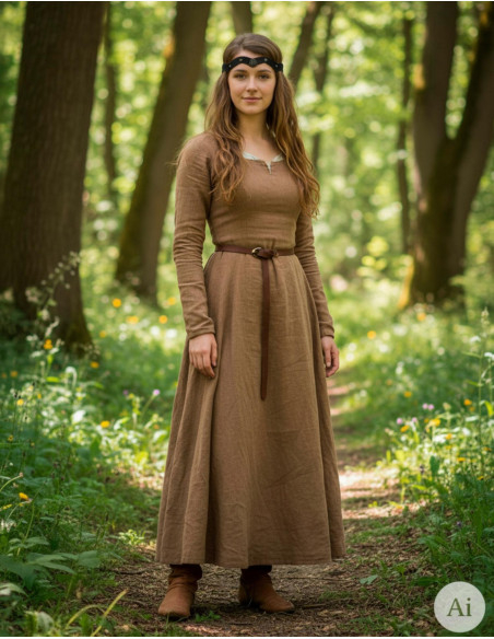 Medieval leather crown with wheel, black
