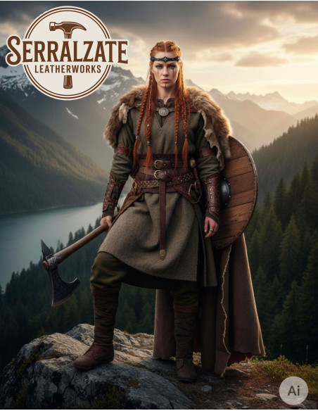 Viking-Medieval Leather Wheel Tiara